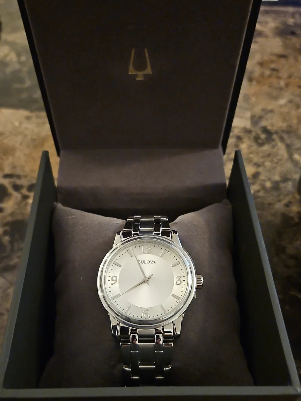 Bulova Silver and White Bracelet Watch